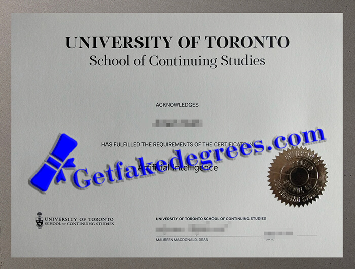 University of Toronto School of Continuing Studies certificate