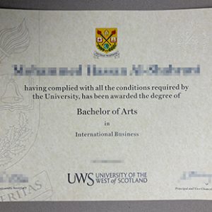 University of the West of Scotland diploma