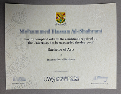 University of the West of Scotland diploma