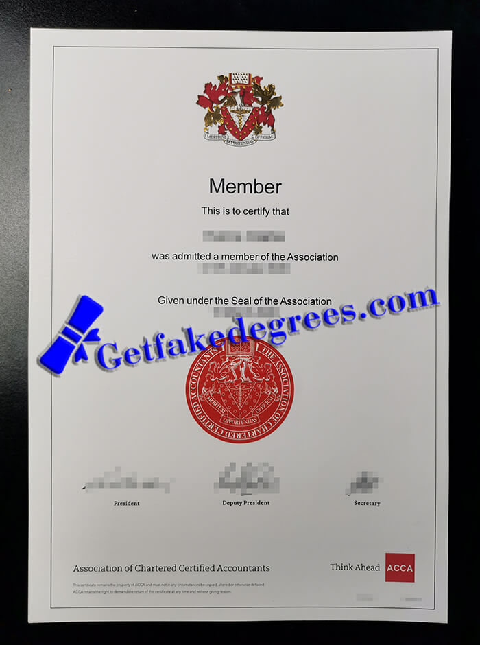 Association of Chartered Certified Accountants certificate