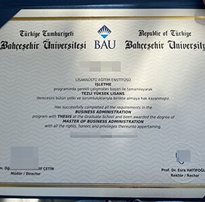 Bahcesehir University diploma