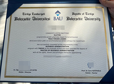 Bahcesehir University diploma