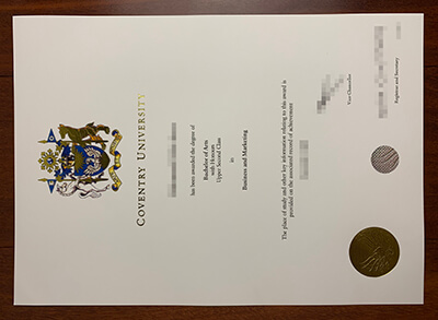 Coventry University certificate