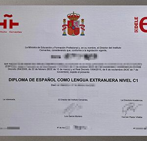 Instituto Cervantes DELE C1 certificate