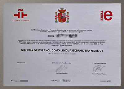 Instituto Cervantes DELE C1 certificate