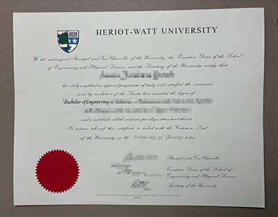 Heriot Watt University transcript