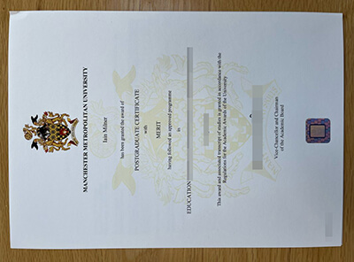 Manchester Metropolitan University diploma