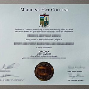 Medicine Hat College certificate