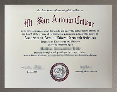 Mt. San Antonio College diploma