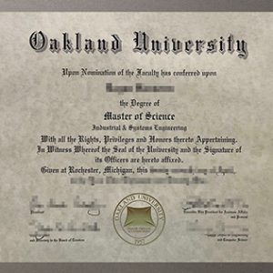 Oakland University diploma