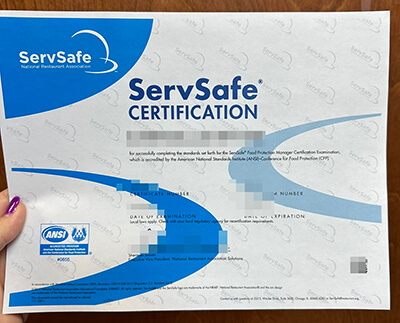 ServSafe National Restaurant Association certificate