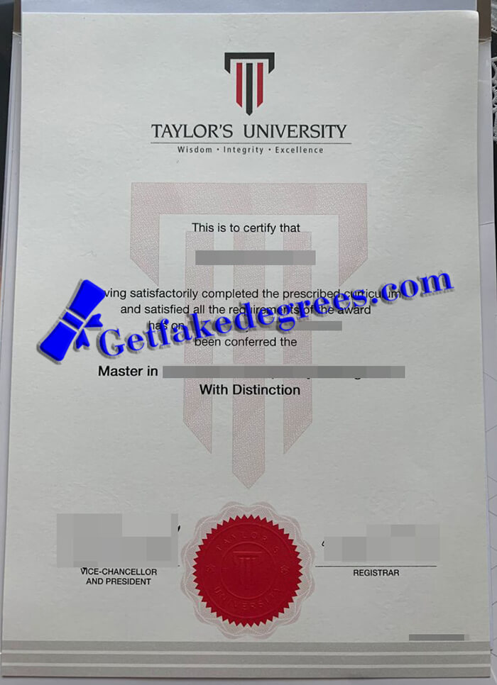 Taylor's University degree