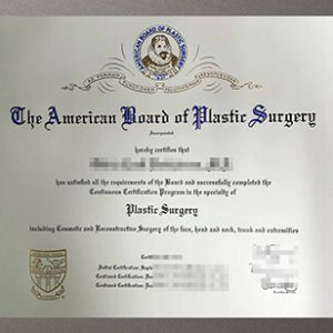 American Board of Plastic Surgery certificate