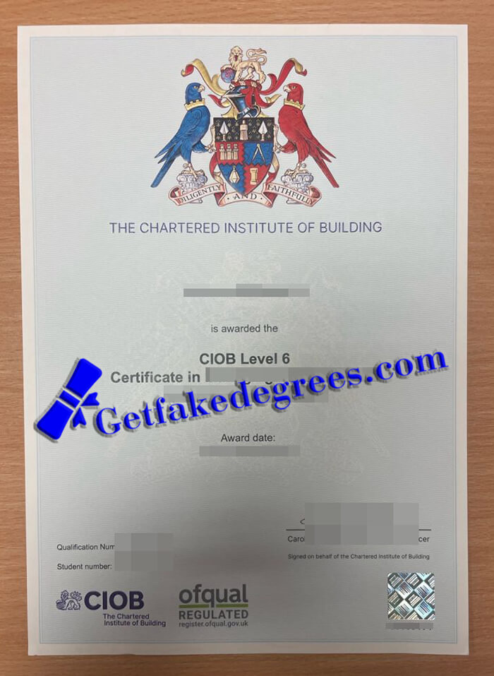 Chartered Institute of Building certificate