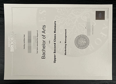 Oxford Brookes University certificate