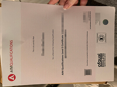 AIM Qualifications Level 3 certificate