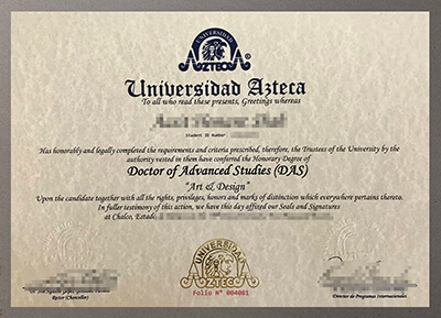 Universidad Azteca diploma