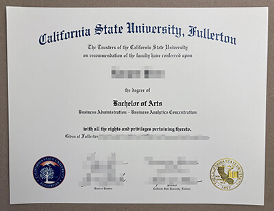 California State University Fullerton diploma