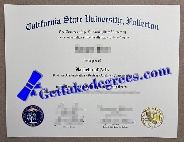 California State University Fullerton diploma