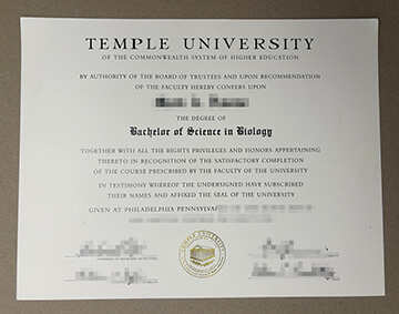 Temple University diploma