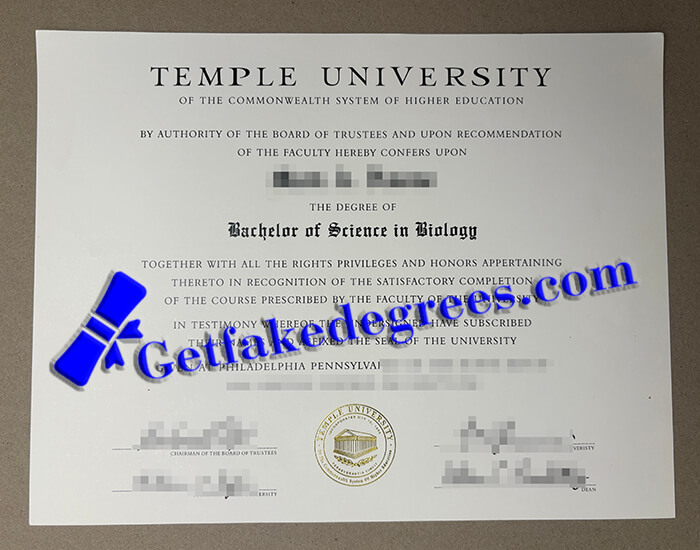 Temple University diploma