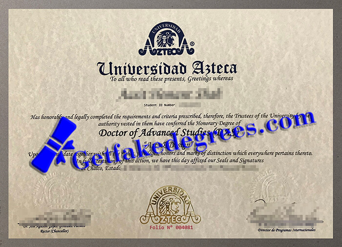 Universidad Azteca diploma