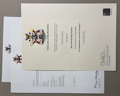 University of Hertfordshire certificate