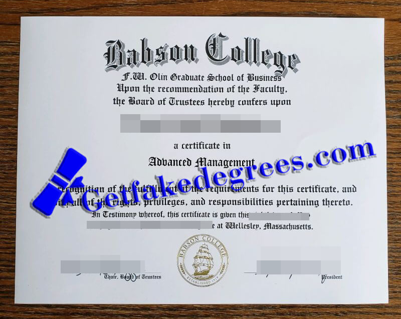 Babson College diploma