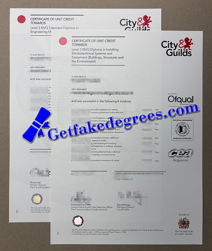 City Guilds certificate