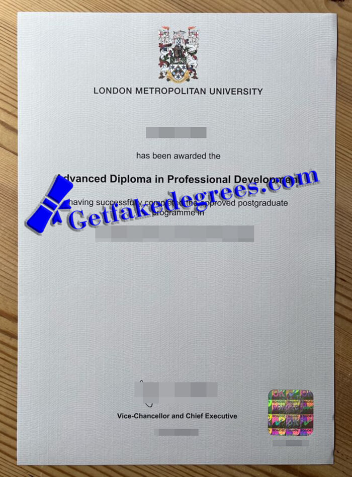 London Metropolitan University diploma