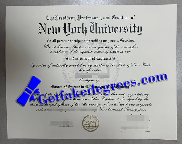 New York University diploma