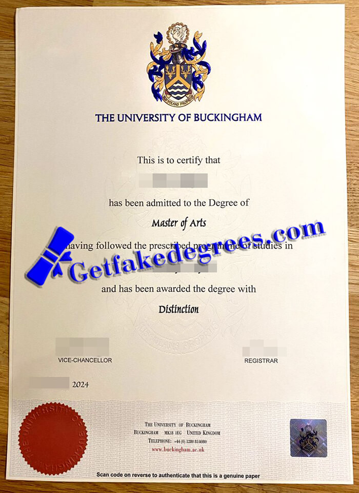 University of Buckingham diploma